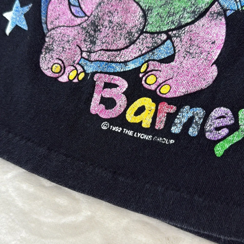 Vintage 1992 Barney‎ The Purple Dinosaur ROCK WITH BARNEY T-Shirt - 4T